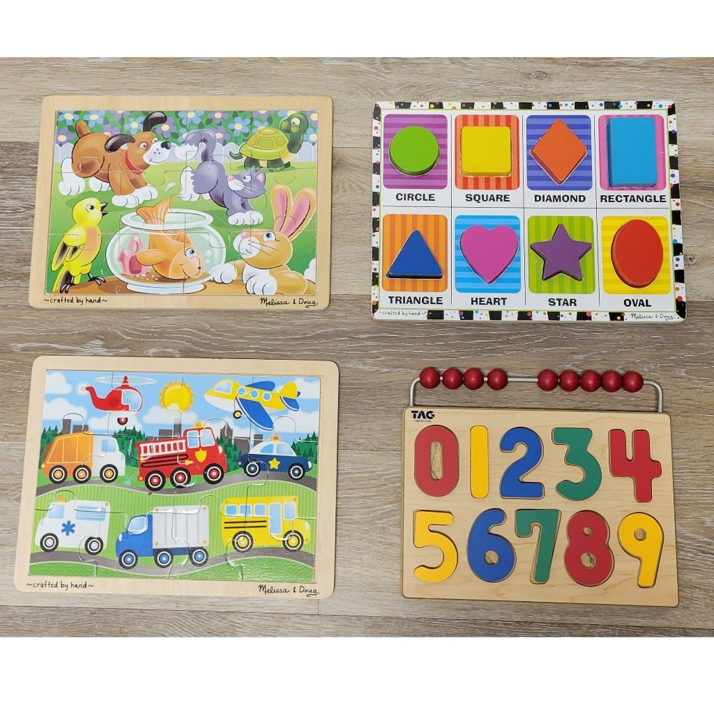 4 Educational Children Puzzles (PRE-OWNED)